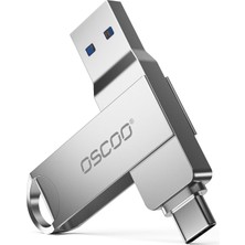 Oscoo 256 GB Çift USB Flash Sürücü, USB 3.1 Gen 1 Usb-C ve Usb-A Bellek Çubuğu