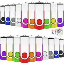 Eastbull 1gb 20 Adet USB 2.0 Döndürmeli Metal USB Stick Hızlı Hızlı Çok Renkli