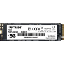Patriot Memory Patriot P320 128 GB Dahili SSD - Nvme Pcıe Gen 3x4 - M.2 2280 - Katı Hal Sürücüsü - P320P128GM28