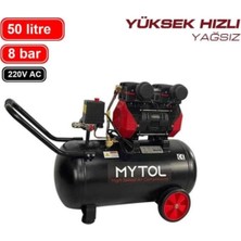 MYK0501 1.5 Hp 50 Lt Yüksek Hızlı Hava Kompresörü, 8 Bar, 220V Ac