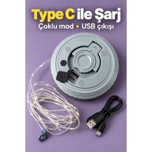 Tbl Dekor LED Şeritli Kamp Işığı Type C Şarj Girişli