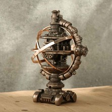 Veronese Steampunk Mechanicus Gyroscope Figürü Bronz Renk 12X18CM