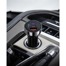 TeknoKapsül 3 Portlu Araç Şarj Adaptörü Pd Type-C ve Qc3.0 USB Çıkışlı