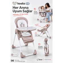 Kiwi Koala Mama Sandalyesi Portatif Katlanır Yükseklik Ayarlı Tekerlekli Içi Pedli - Rose Pink