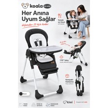 Kiwi Koala All In One Katlanır Tekerlekli Mama Sandalyesi-Siyah