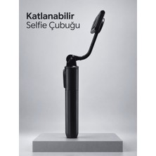 TeknoKapsül Uzaktan Fotoğraf Çekimi Için Döndürülebilir Telefon Tutuculu Selfie Çubuğu