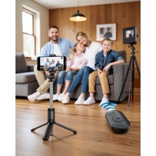 TeknoKapsül Kumandalı 360 Derece Dönebilen Tripod Telefon Tutucu Uuczselfieçubuğu3