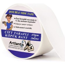 Die Grup Çift Taraflı Bant Köpük Bant 45MM x 2mt 1 Adet Çerçeve Tablo Halı Yapıştırma Bandı Iç ve Dış Mekan Süper Güçlü Köpük Bant
