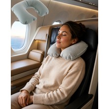TeknoKapsül Katlanabilir Suya Dayanıklı Şişme Boyun Minderi Uczzzseyahatyastığı-4