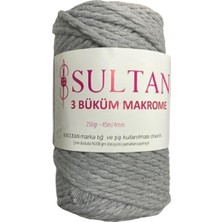 Die Grup Sultan 3 Büklüm Makrome Ipi 250 gr 005 Açık Gri