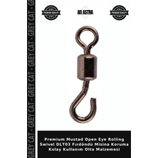 Grey Cat Premium Mustad Open Eye Rolling Swivel DLT03 Fırdöndü Misina Koruma Kolay Kullanım Olta Malzemesi