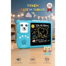 Die Grup Torima Ingilizce Sesli Erken Eğitim Çocuk Tableti 8 Inç LCD Çizim Tahtası 112 Çift Kart Y5 Mavi