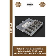 Grey Cat Delux Serisi Deniz Balıkçı Kutu Captain 5190 Inox Fırdöndü Seti Kutuda Size:mix