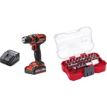 Tc-Cd 18/35 Li (1x1,5 Ah), Akülü Vidalama + Einhell Vidalama Uç Seti 32 Parça, Xs-Case Kutu