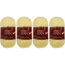 Rafta Kürkçü Han Boni Soft TYPE%100 Akrilik Örgü Ipi 35G 59M – 4'lü Paket (Toplam 140G 236M) – Yumuşak Dokulu, Şiş ve Tığ Uyumlu, Atkı Bere Bebek ve Amigurumi Için (Açık Sarı)