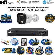 Rafta Exitcam 3 Kameralı Full Hd Sesli Ahd Güvenlik Seti – 320 GB Hdd, Renkli Gece Görüşü
