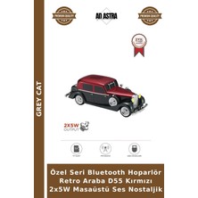 Grey Cat Özel Seri Bluetooth Hoparlör Retro Araba D55 Kırmızı 2X5W Masaüstü Ses Nostaljik