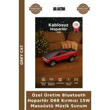Grey Cat Özel Üretim Bluetooth Hoparlör D68 Kırmızı 15W Masaüstü Müzik Sunum