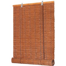 Rafta Tr Panama Rattan Stor Perde, Doğal Hasır Desen,jaluzi,uv Dayanıklı Özel Plastik Malzeme,su ile Temizlenebilir. (Hasır Görünümlü Kahverengi, 80X180 Cm)