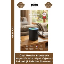 Grey Cat Özel Üretim Bluetooth Hoparlör D24 Siyah Öğrenci Teknoloji Telefon Aksesuarı
