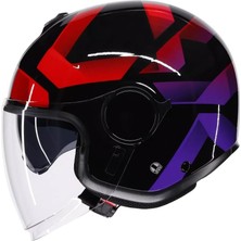 Rafta Tr Eteres Camogli Black Red Purple Açık Kask-S