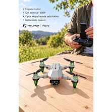 Rafta S109 Flip Fly Çift Kameralı Katlanabilir Drone 480P, Fırçasız Motor, Wi-Fi Görüntü Aktarımı, Optik Akış, 156,6 G