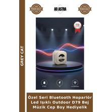 Grey Cat Özel Seri Bluetooth Hoparlör LED Işıklı Outdoor D79 Bej Müzik Cep Boy Hediyelik