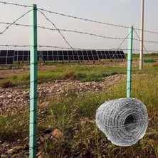 Rafta Tr 130 M Galvanizli Dikenli Tel Rulo - Bahçe Çitleri Için 4 Uçlu Dikenli Tel, Tarım Güvenliği, Dış Koruma Paslanmaya Dayanıklı, Çit Çitleri Için Dayanıklı Tel