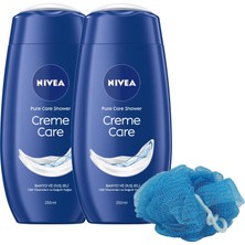 Rafta Creme Care Duş Jeli 250ML ve Banyo Lifi Hediyeli, C Vitamini, Nemlendirici, X2 Adet, Avantajlı Paket