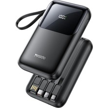 Rafta Tr YP71 10.000 Mah 22.5W Pd Hızlı Şarj Powerbank, 6in1 Çoklu Kablolu, Dijital Gösterge, Siyah