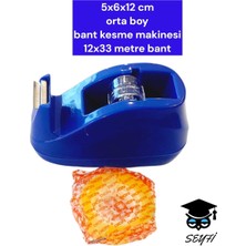 Rafta Bant Kesme Makinesi, Orta Boy 5X6X12 Cm, 12X33 Metre Bant, Mavi