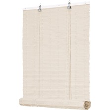 Rafta Tr Panama Rattan Stor Perde, Doğal Hasır Desen,jaluzi,uv Dayanıklı Özel Plastik Malzeme,su ile Temizlenebilir. (Offwhite/kırık Beyaz, 100X180 Cm)