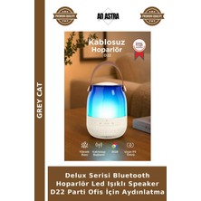 Grey Cat Delux Serisi Bluetooth Hoparlör LED Işıklı Speaker D22 Parti Ofis Için Aydınlatma