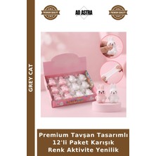 Grey Cat Premium Tavşan Tasarımlı 12'li Paket Karışık Renk Aktivite Yenilik