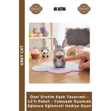 Grey Cat Özel Üretim Eşek Tasarımlı - 12'li Paket - Yumuşak Oyuncak Eğlence Eğlenceli Hediye Oyun