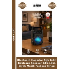 Grey Cat Bluetooth Hoparlör Rgb Işıklı Kablosuz Speaker GTS-1961 Siyah Müzik Frekans Cihazı