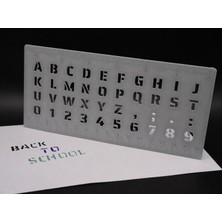 Gy Atelier Alfabe, Rakam ve Cetvel Şablonu – 20 cm 3D Baskı Yazı Çizim Kalıbı - Gri