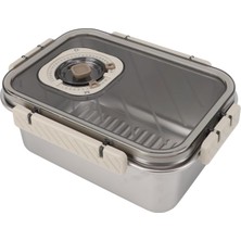 Gy Atelier ® Paslanmaz Çelik Saklama Kabı, Tarih Indikatörlü Sızdırmaz Bento Yemek Kabı, Kilitli Kapaklı Ev Akıllı Gıda Koruyucu Sefer Tası (1.6lt Dikdörtgen)