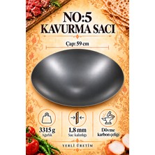 Keskin Adam 59CM. Gerçek Sac Kavurma Sacı Ahşap Saplı Gözleme Bazlama Sacı Çift Taraflı Kullanım Tavlı Dövme Karbon Çeliği