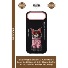 Grey Cat Özel Üretim iPhone 17 Air Maine Coon Kedi Desenli Kılıf Moda Kılıflar Akıllı Telefon Hediye Seçeneği