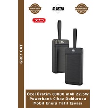 Grey Cat Özel Üretim 80000 Mah 22.5W Powerbank Cihaz Doldurucu Mobil Enerji Tatil Eşyası