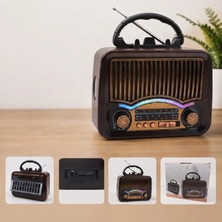 Ersert Ers Solar Nostalji Müzik Kutusu - Şarjlı - Fm Radyo - Bluetooth Özellikli - Retro Tasarımlı