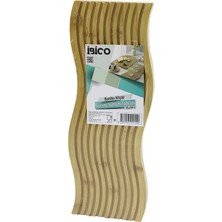 Sora Group Dalgalı Şekilli - Kanallı  Çift Taraf=düz - Kanallı Ahşap Bambu Servis Sunum Tahtası  17 x 39 x 1.5c