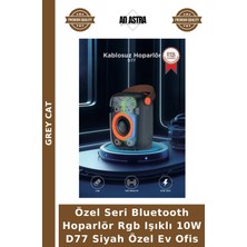 Grey Cat Özel Seri Bluetooth Hoparlör Rgb Işıklı 10W D77 Siyah Özel Ev Ofis