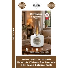 Grey Cat Delux Serisi Bluetooth Hoparlör Vintage Gaz Lambası D53 Beyaz Eğlence Parti