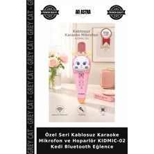 Grey Cat Özel Seri Kablosuz Karaoke Mikrofon ve Hoparlör Kıdmıc-02 Kedi Bluetooth Eğlence