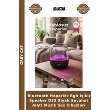 Grey Cat Bluetooth Hoparlör Rgb Işıklı Speaker D33 Siyah Seyahat Aleti Müzik Ses Cihazları