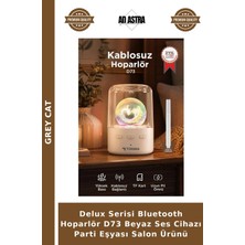 Grey Cat Delux Serisi Bluetooth Hoparlör D73 Beyaz Ses Cihazı Parti Eşyası Salon Ürünü