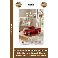 Grey Cat Premium Bluetooth Hoparlör D44 Kırmızı Renkli Kasa Parti Aracı Farklı Tasarım