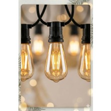 Ersert Ers 5 Metre Sabit Yanan Modlu 10 Ampul Parti Organizasyon Iç &amp; Dış Mekan 2700K LED Aydınlatma Uzatma Fişli
